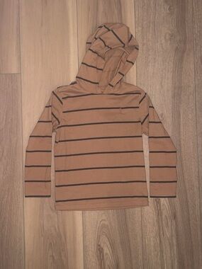 365Kids Lightweight Brown Striped Hoodie Top